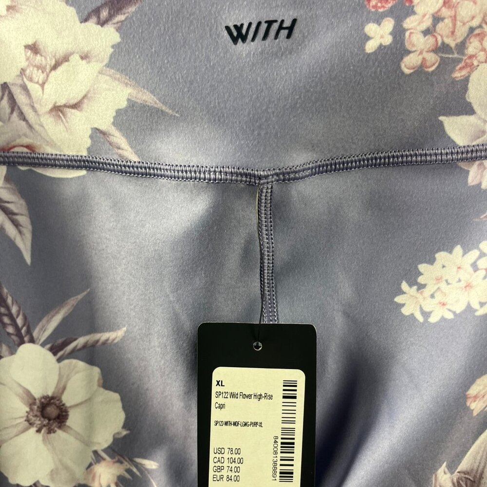 NWT Peloton x Wear It To Heart Wild Flower Floral High-Rise Crop Leggings - XL - Picture 7 of 7